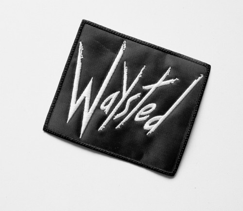 WAYSTED - Logo [white]  --- Embroidered Patch.JPG
