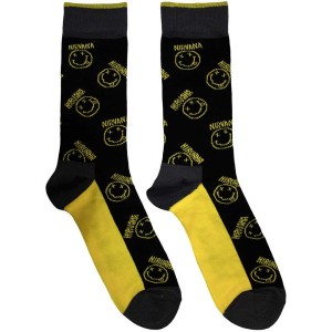 Skarpetki NIRVANA - YELLOW HAPPY FACE PATTERN