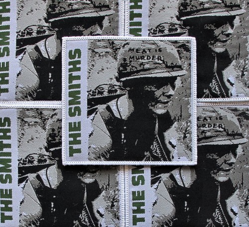 THE SMITHS - Meat Is Murder [white] -- woven patch.JPG