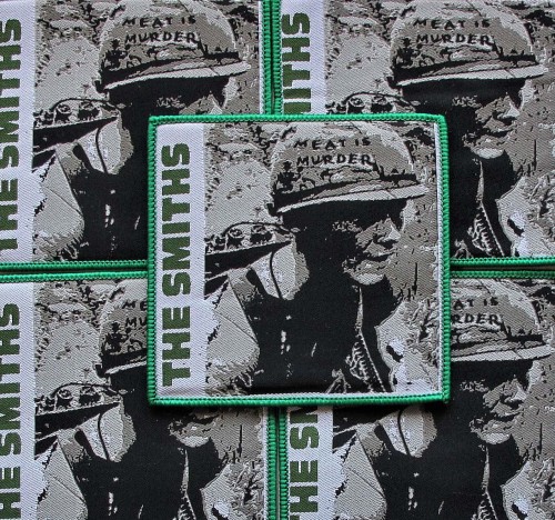 THE SMITHS - Meat Is Murder [green] -- woven patch.JPG