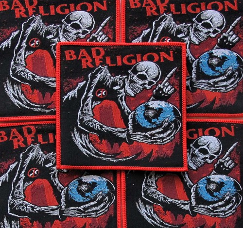 BAD RELIGION - Globe [red] -- woven patch.JPG
