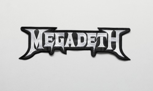 MEGADETH - Logo [white]  -- Embroidered Backpatch.JPG