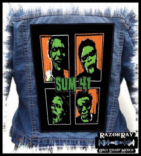 SUM 41 - Green Faces -- backpatch back patch.jpg