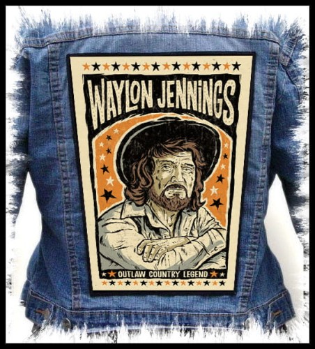 WAYLON JENNINGS - Outkaw Country Legend -- backpatch back patch.jpg